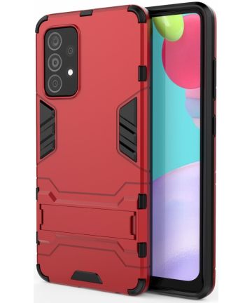 Samsung Galaxy A52/A52S Hoesje Shock Proof Kickstand Back Cover Rood Hoesjes