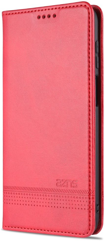 AZNS Samsung Galaxy A12 Hoesje Book Case Kunst Leer Rood afbeelding 2