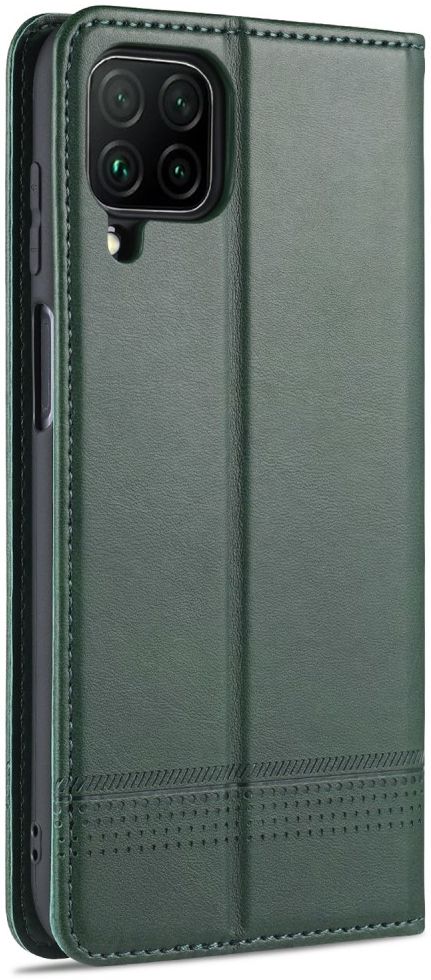 AZNS Samsung Galaxy A12 Hoesje Book Case Kunst Leer Groen afbeelding 5