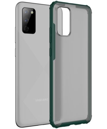Samsung Galaxy A02s Armor Series Hoesje Mat Transparant Groen Hoesjes
