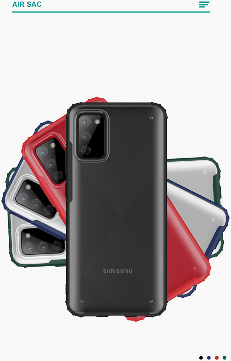 Samsung Galaxy A02s Armor Series Hoesje Mat Transparant Groen afbeelding 3