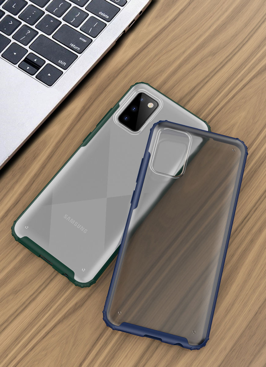 Samsung Galaxy A02s Armor Series Hoesje Mat Transparant Groen afbeelding 10