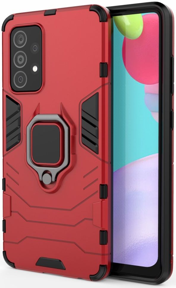 Samsung Galaxy A52 / A52S Hoesje Magnetische Ring Kickstand Rood afbeelding 1