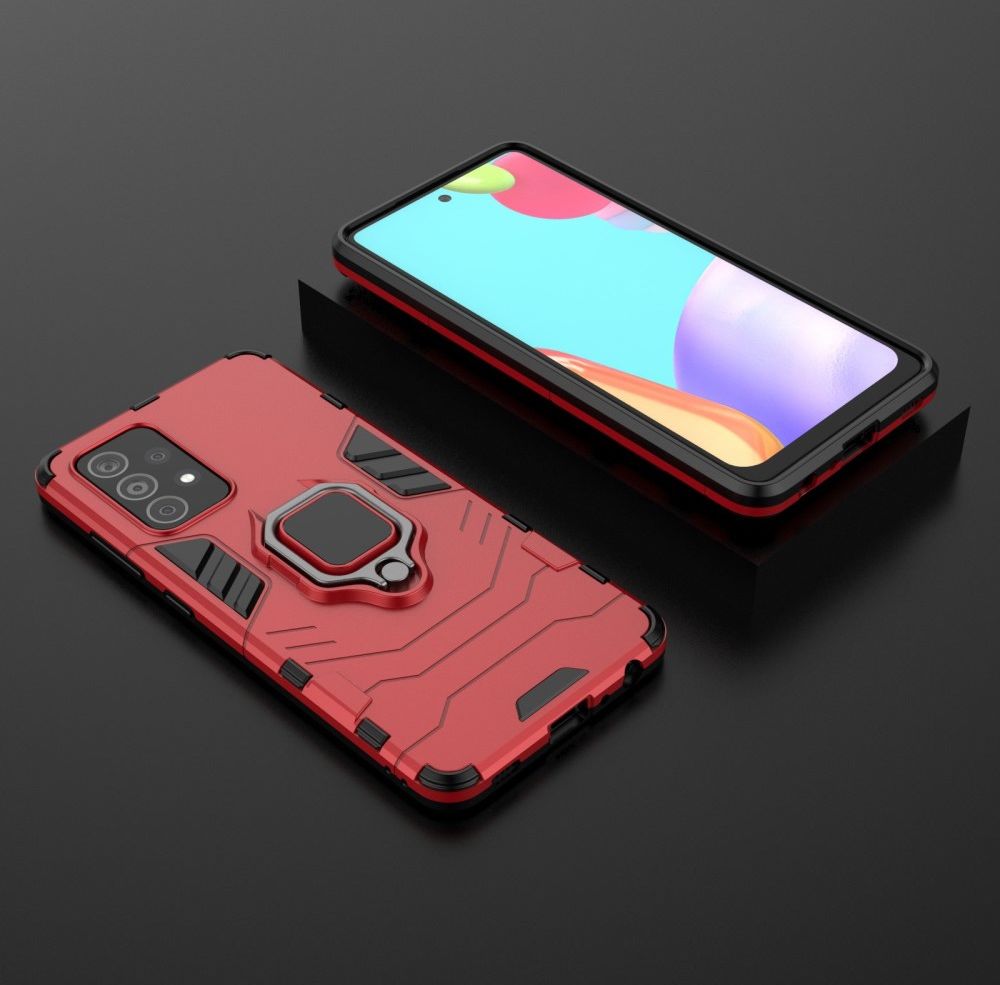 Samsung Galaxy A52 / A52S Hoesje Magnetische Ring Kickstand Rood afbeelding 4