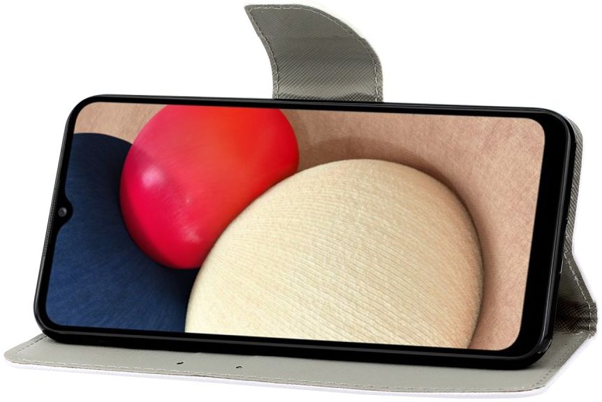 Samsung Galaxy A02s Wallet Case Don't Touch Print PU Leer Zwart afbeelding 6