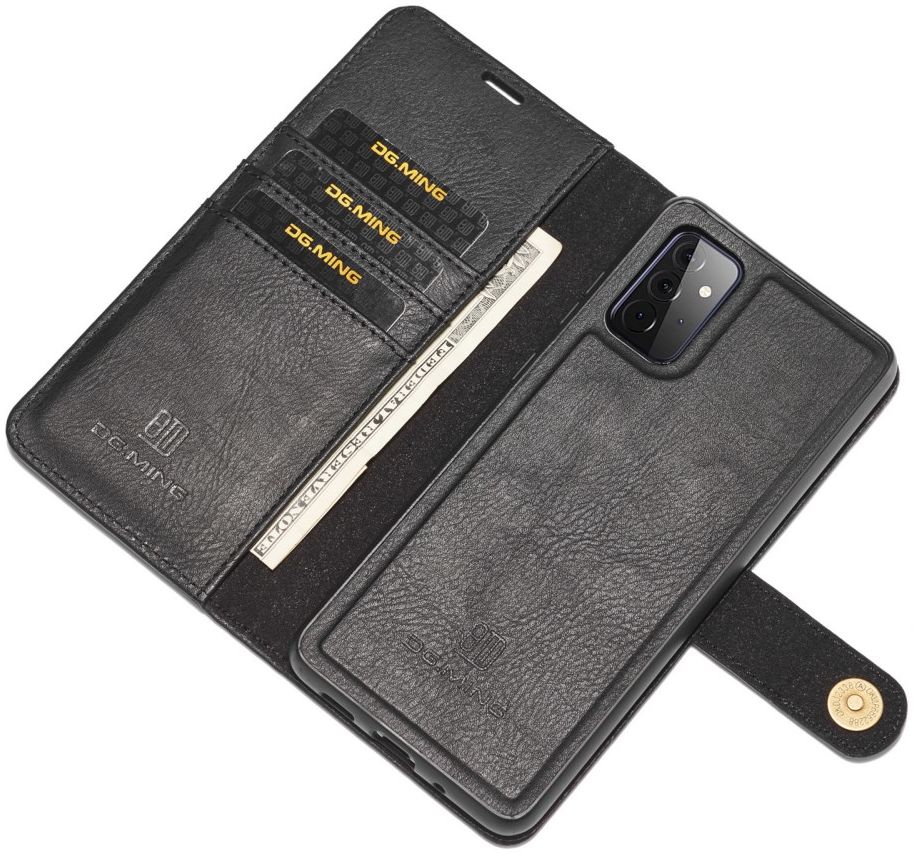 DG Ming Samsung Galaxy A72 Hoesje 2-in-1 Book Case en Back Cover Zwart afbeelding 2