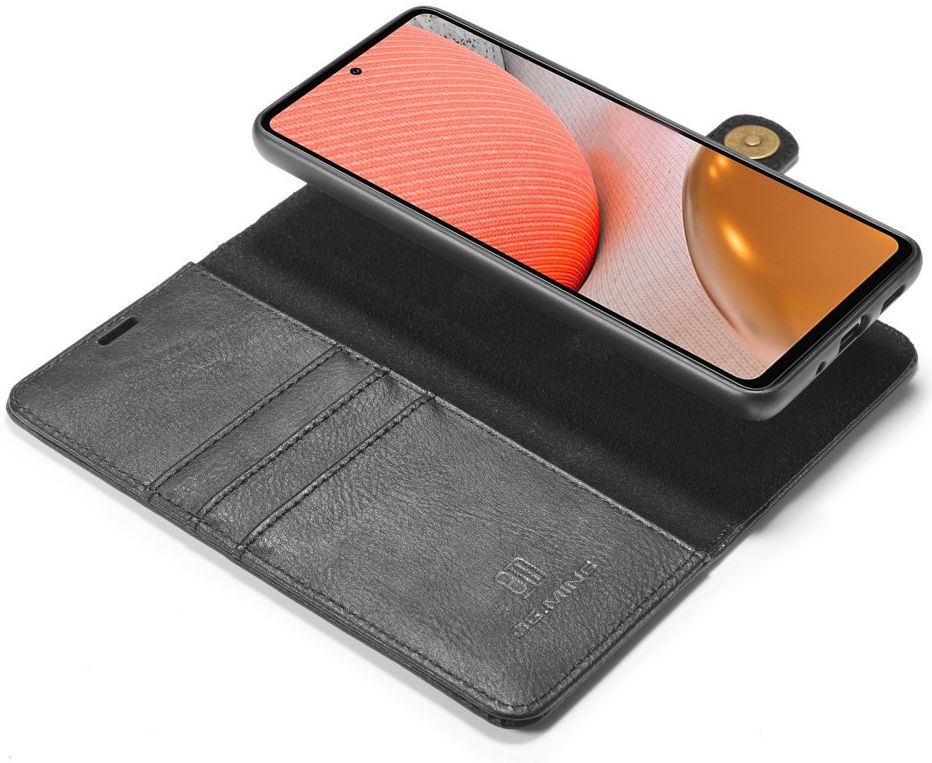 DG Ming Samsung Galaxy A72 Hoesje 2-in-1 Book Case en Back Cover Zwart afbeelding 1