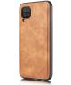 DG Ming Samsung Galaxy A12 Hoesje 2-in-1 Book Case en Back Cover Bruin