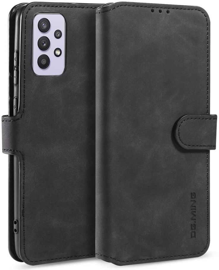 DG Ming Samsung Galaxy A32 5G Hoesje Retro Wallet Book Case Zwart afbeelding 2