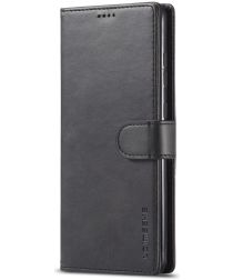LC.IMEEKE Samsung Galaxy A72 Hoesje Book Case Kunst Leer Zwart