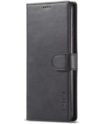 LC.IMEEKE Samsung Galaxy A72 Hoesje Book Case Kunst Leer Zwart Hoesjes