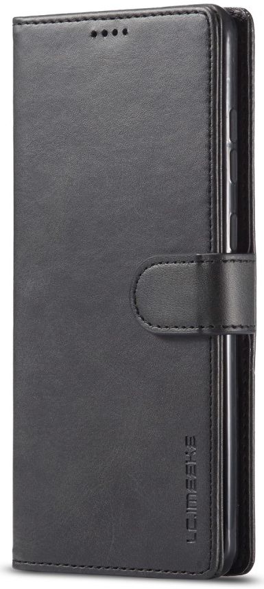 LC.IMEEKE Samsung Galaxy A72 Hoesje Book Case Kunst Leer Zwart afbeelding 1