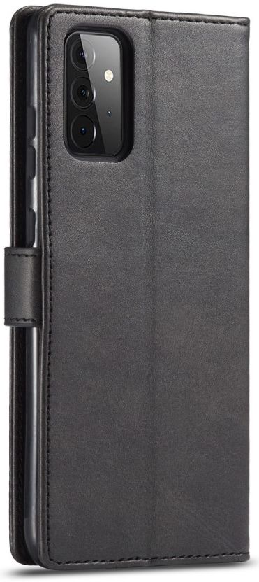 LC.IMEEKE Samsung Galaxy A72 Hoesje Book Case Kunst Leer Zwart afbeelding 2