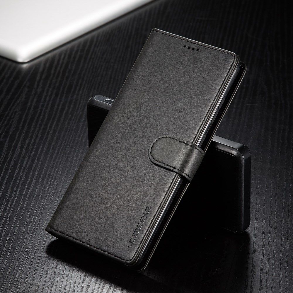 LC.IMEEKE Samsung Galaxy A72 Hoesje Book Case Kunst Leer Zwart afbeelding 5
