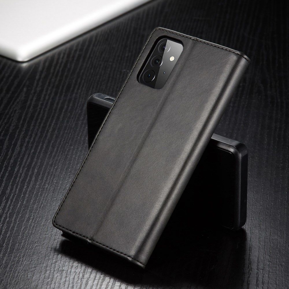LC.IMEEKE Samsung Galaxy A72 Hoesje Book Case Kunst Leer Zwart afbeelding 6