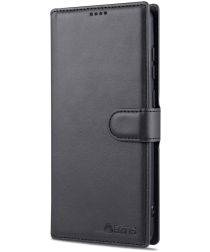 AZNS Samsung Galaxy A02s Hoesje Book Case Kunst Leer Zwart