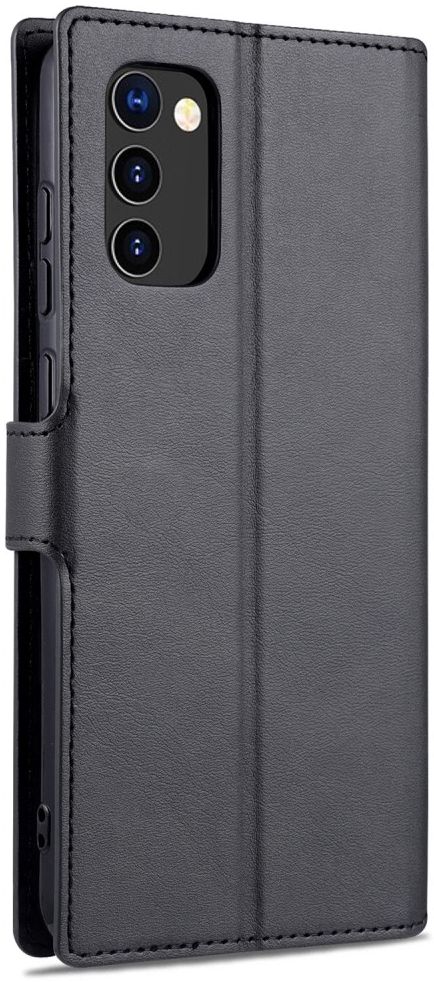 AZNS Samsung Galaxy A02s Hoesje Book Case Kunst Leer Zwart afbeelding 2