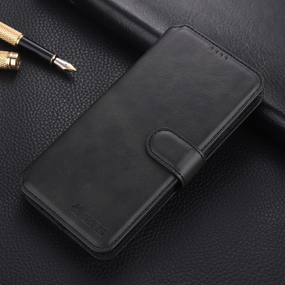 AZNS Samsung Galaxy A02s Hoesje Book Case Kunst Leer Zwart afbeelding 5