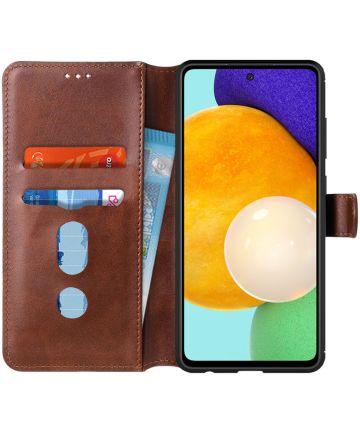 Samsung Galaxy A52 / A52S Hoesje Portemonnee Retro Book Case Bruin Hoesjes