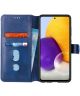 Samsung Galaxy A72 Hoesje Portemonnee Retro Book Case Blauw