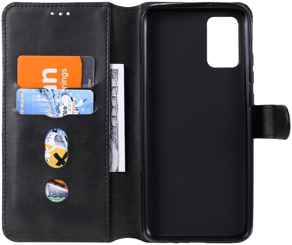 Samsung Galaxy A02s Hoesje Portemonnee Retro Book Case Zwart afbeelding 1