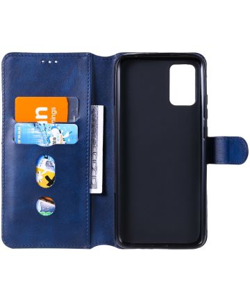 Samsung Galaxy A02s Hoesje Portemonnee Retro Book Case Blauw Hoesjes