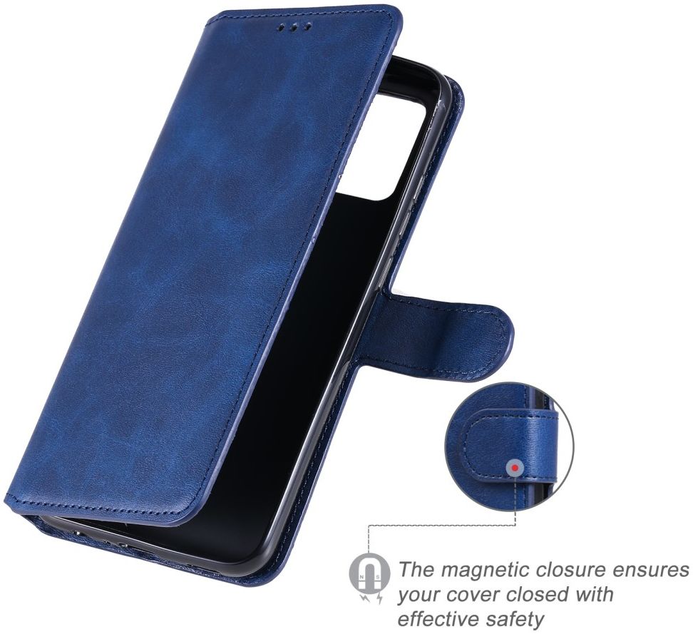 Samsung Galaxy A02s Hoesje Portemonnee Retro Book Case Blauw afbeelding 5