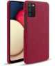 Samsung Galaxy A02s Hoesje met Stof Textuur Back Cover Rood