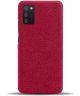 Samsung Galaxy A02s Hoesje met Stof Textuur Back Cover Rood