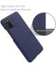 Samsung Galaxy A02s Hoesje met Stof Textuur Back Cover Blauw