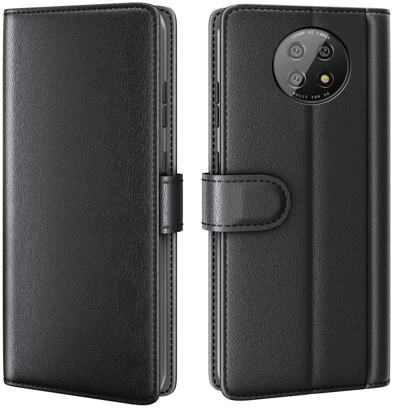 Xiaomi Redmi Note 9T Portemonnee Hoesje Echt Splitleer Zwart afbeelding 4