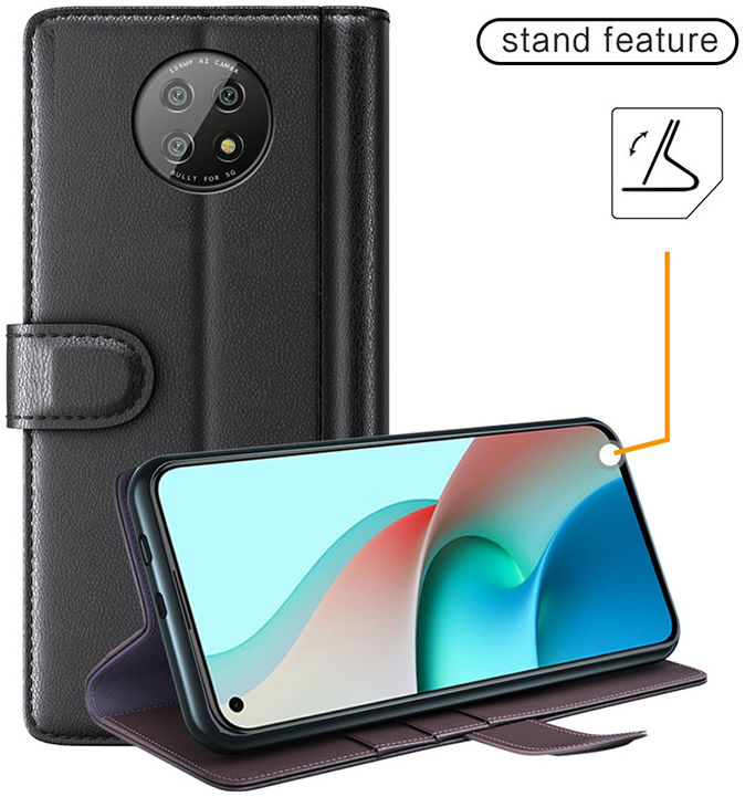 Xiaomi Redmi Note 9T Portemonnee Hoesje Echt Splitleer Bruin afbeelding 7