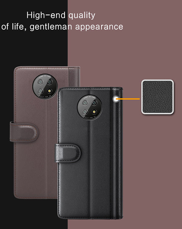 Xiaomi Redmi Note 9T Portemonnee Hoesje Echt Splitleer Bruin afbeelding 9