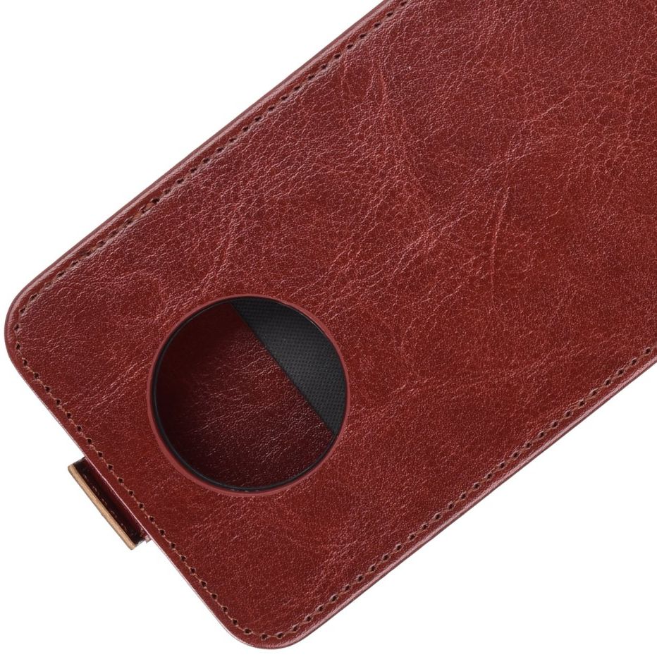 Xiaomi Redmi Note 9T Hoesje Verticale Flip Wallet Case Kunstleer Bruin afbeelding 3