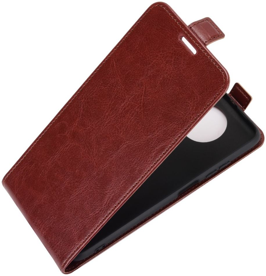 Xiaomi Redmi Note 9T Hoesje Verticale Flip Wallet Case Kunstleer Bruin afbeelding 2
