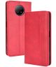 Xiaomi Redmi Note 9T Portemonnee Hoesje Vintage Look Kunst Leer Rood