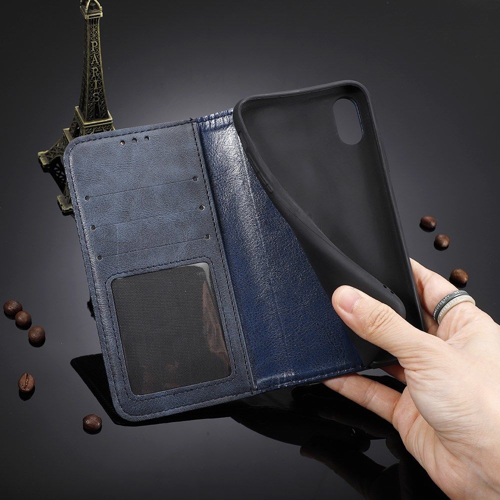 Xiaomi Redmi Note 9T Portemonnee Hoesje Vintage Look Kunst Leer Blauw afbeelding 7