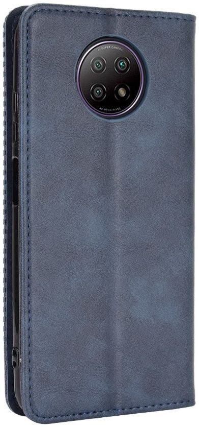 Xiaomi Redmi Note 9T Portemonnee Hoesje Vintage Look Kunst Leer Blauw afbeelding 3