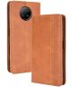 Xiaomi Redmi Note 9T Portemonnee Hoesje Vintage Look Kunst Leer Bruin