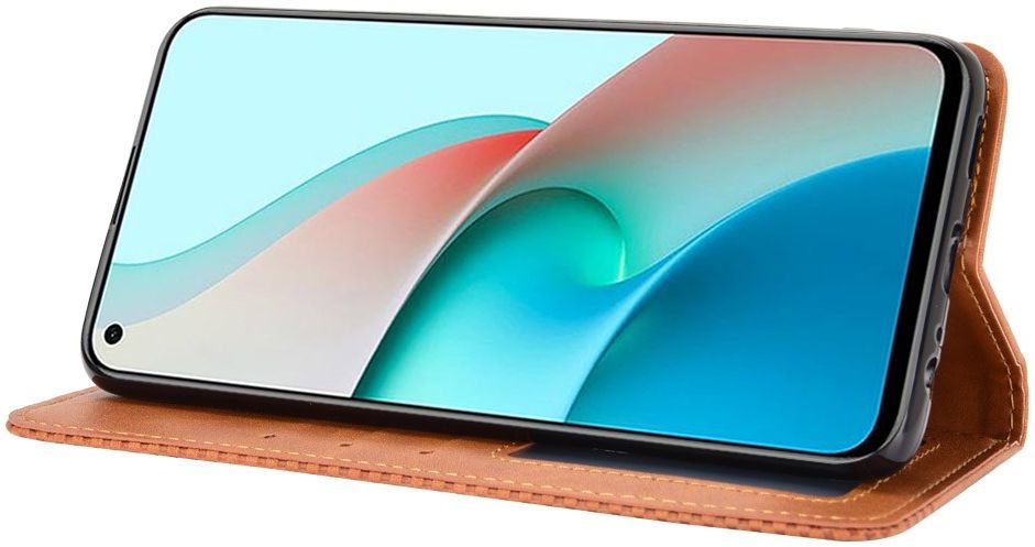 Xiaomi Redmi Note 9T Portemonnee Hoesje Vintage Look Kunst Leer Bruin afbeelding 5