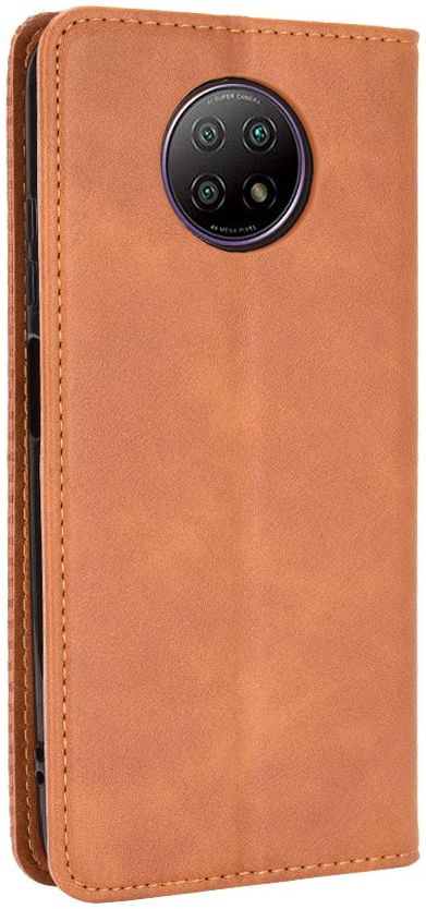 Xiaomi Redmi Note 9T Portemonnee Hoesje Vintage Look Kunst Leer Bruin afbeelding 3