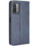 Xiaomi Redmi 9T Styles Portemonnee Hoesje Retro Look Kunstleer Blauw