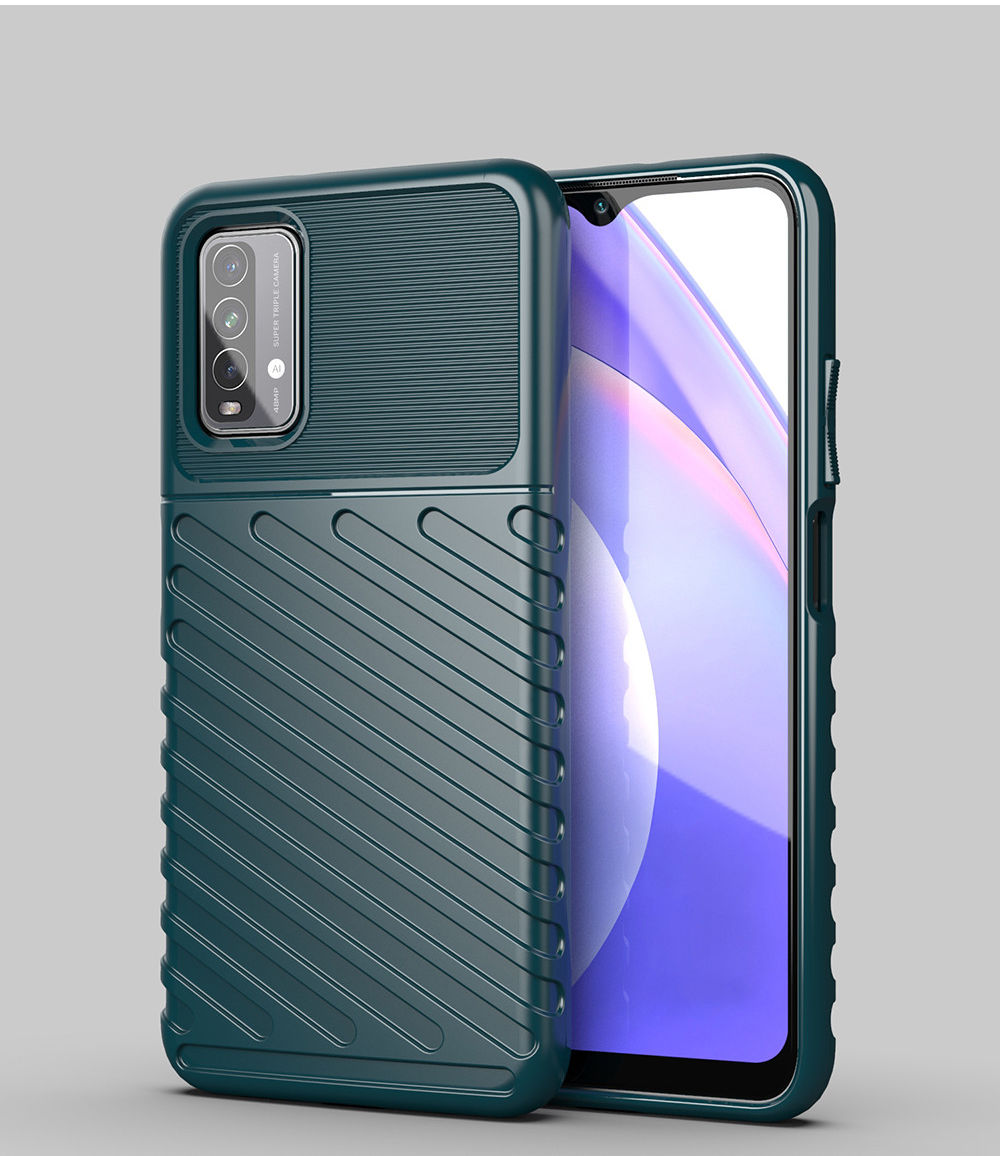 Xiaomi Redmi 9T Thunder Series Hoesje Back Cover TPU Groen afbeelding 13