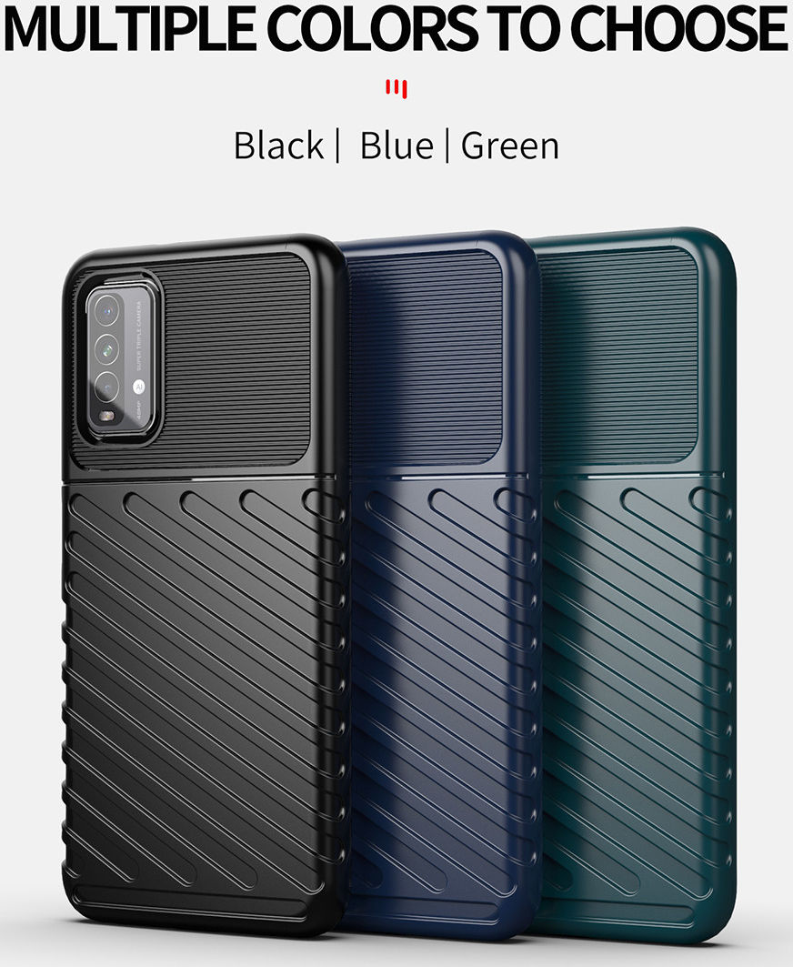 Xiaomi Redmi 9T Thunder Series Hoesje Back Cover TPU Groen afbeelding 3