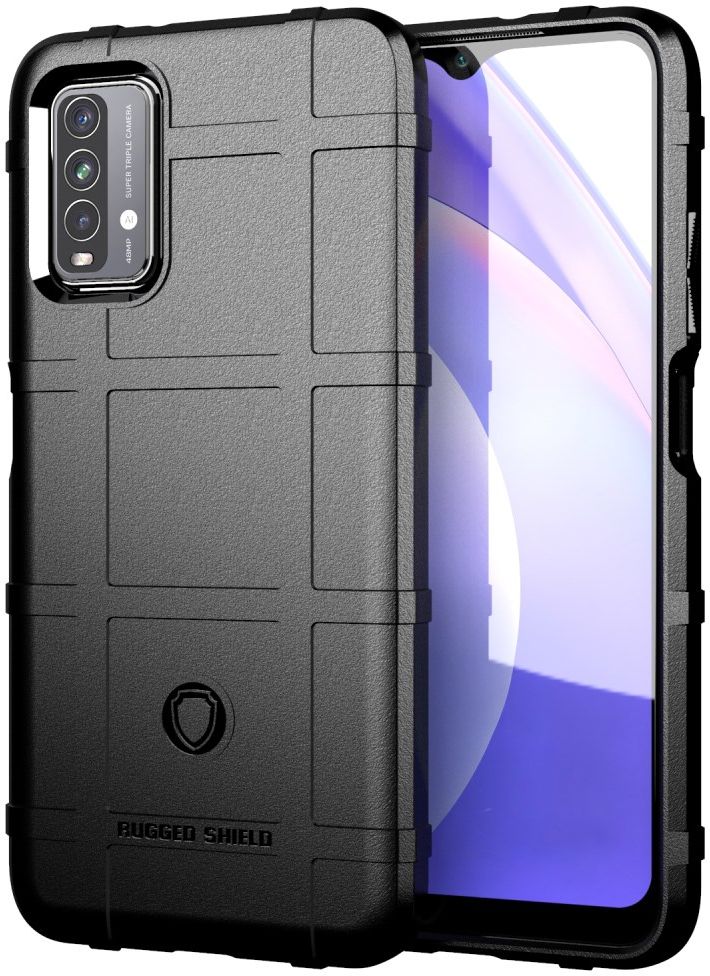 Xiaomi Redmi 9T Hoesje Shock Proof Rugged Shield Back Cover Zwart afbeelding 1