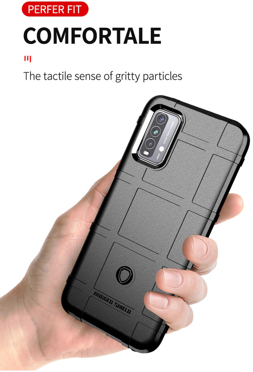 Xiaomi Redmi 9T Hoesje Shock Proof Rugged Shield Back Cover Zwart afbeelding 5