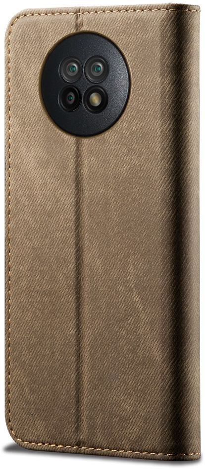 Xiaomi Redmi Note 9T Hoesje Portemonnee Stof Textuur Book Case Khaki afbeelding 3