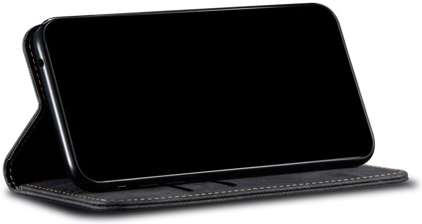 Xiaomi Redmi Note 9T Hoesje Portemonnee Stof Textuur Book Case Zwart afbeelding 10