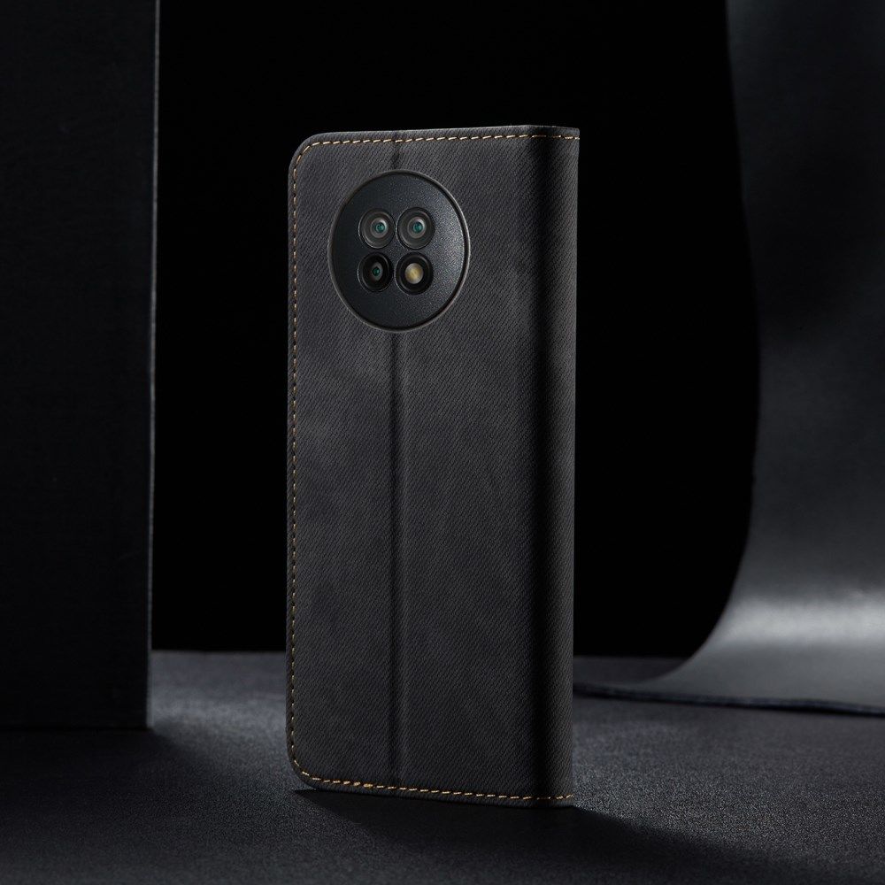 Xiaomi Redmi Note 9T Hoesje Portemonnee Stof Textuur Book Case Zwart afbeelding 8