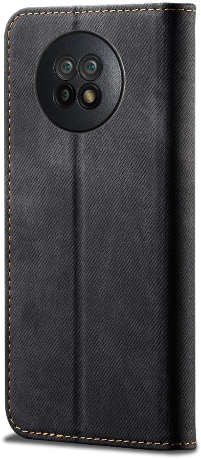 Xiaomi Redmi Note 9T Hoesje Portemonnee Stof Textuur Book Case Zwart afbeelding 3